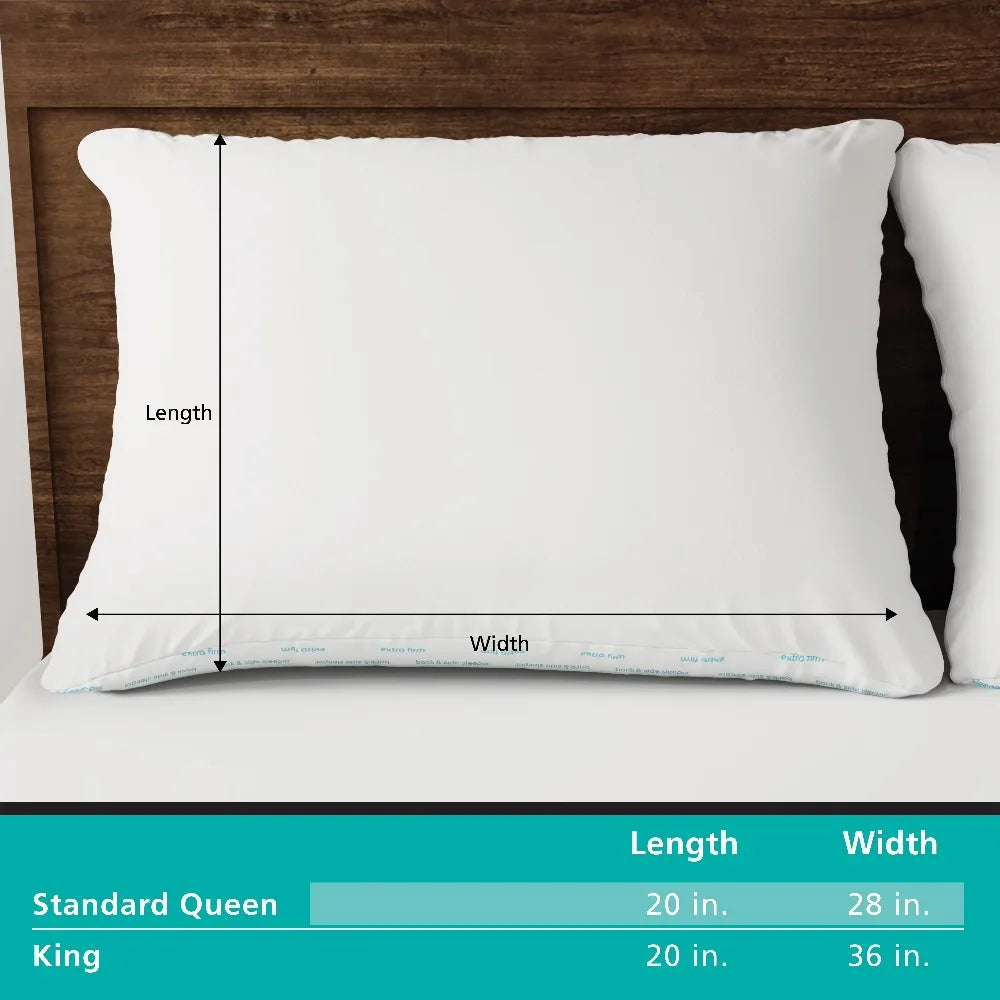Extra Firm Support Pillow for Back and Side Sleepers Queen Size Bed Pillows for Adults Adjustable Contour Cervical Pillow Neck Pain Relief Cooling Memory Foam Pillow with Breathable Cover Standard Queen Size Pillow for