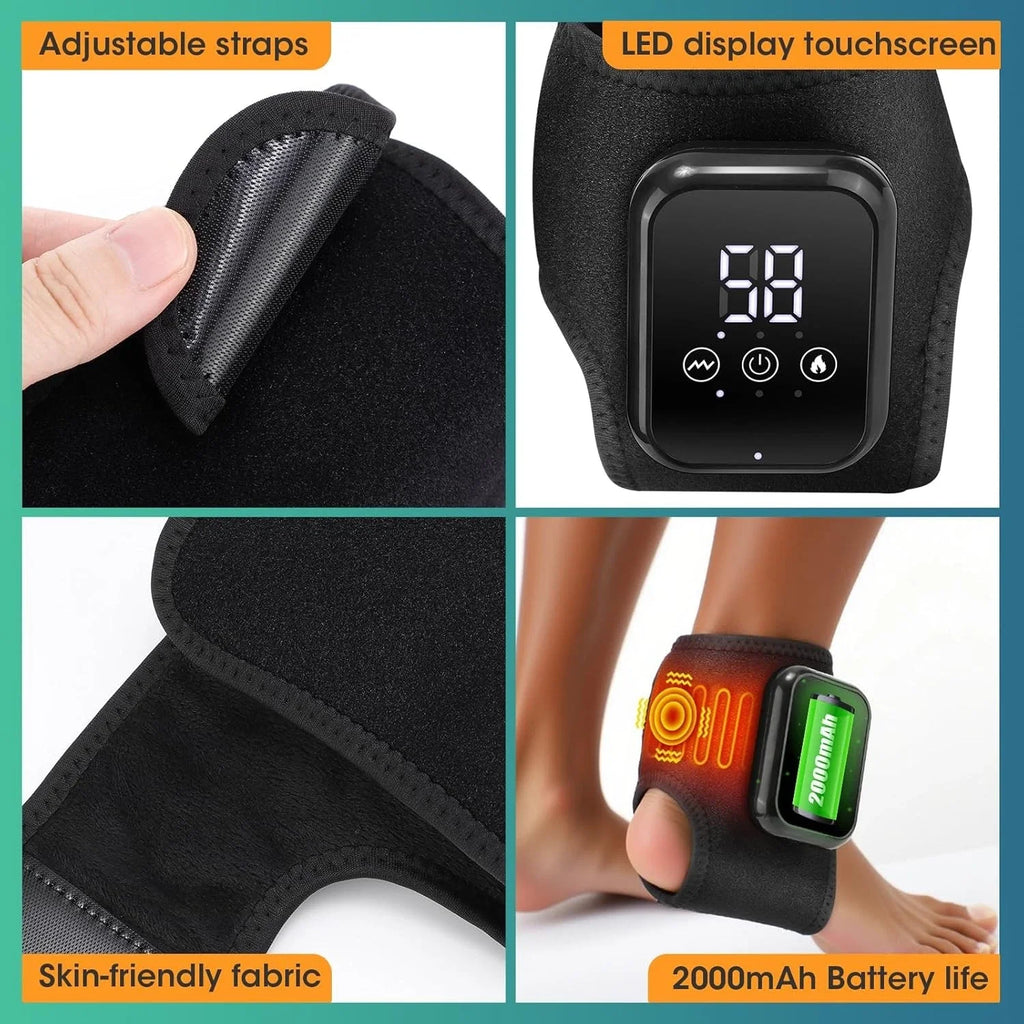 Electric Foot Ankle Massager, Hot Compress Pain Relief,