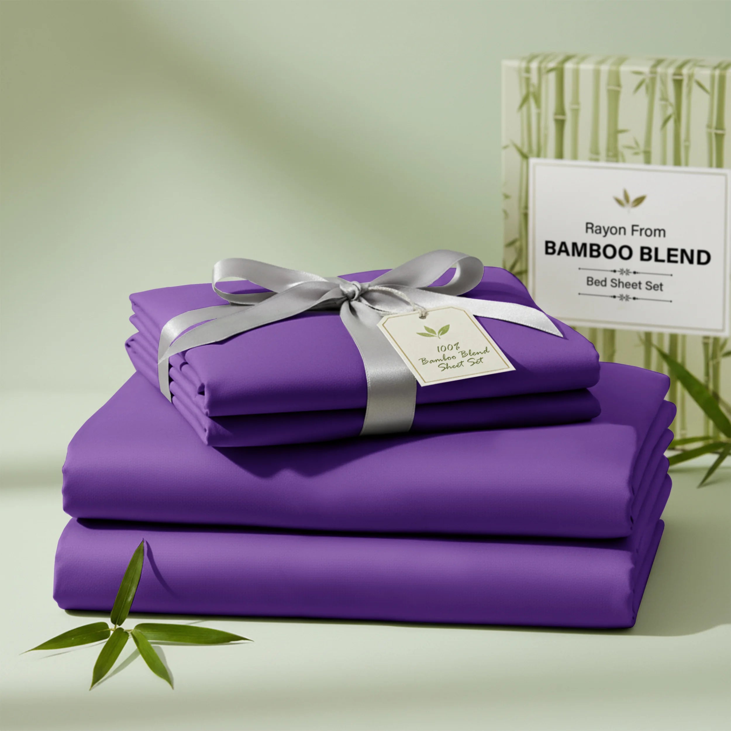 3/4 Pieces Bamboo Blend Sheet - Polyester & Bamboo Viscose Cooling Bed Sheets,