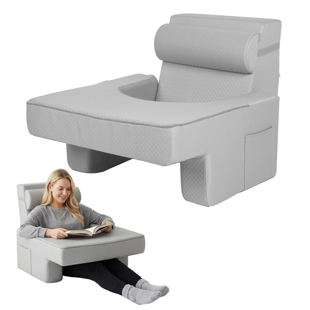 Back Support Pillow for Adults with Arms & Pockets