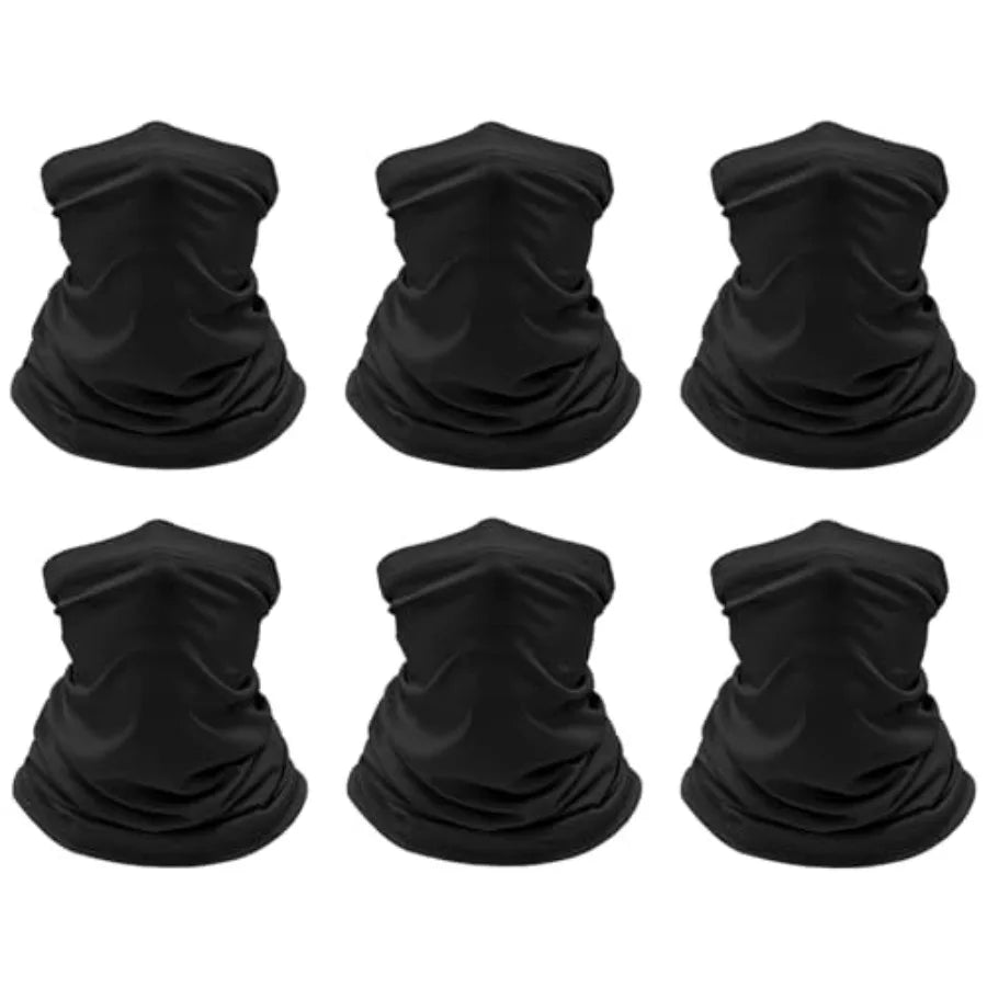 6 Pack Cooling Neck Gaiter Face Cover Mask Summer Breathable Dust UV Bandana Scarf for Men Women Fishing Running Cycling