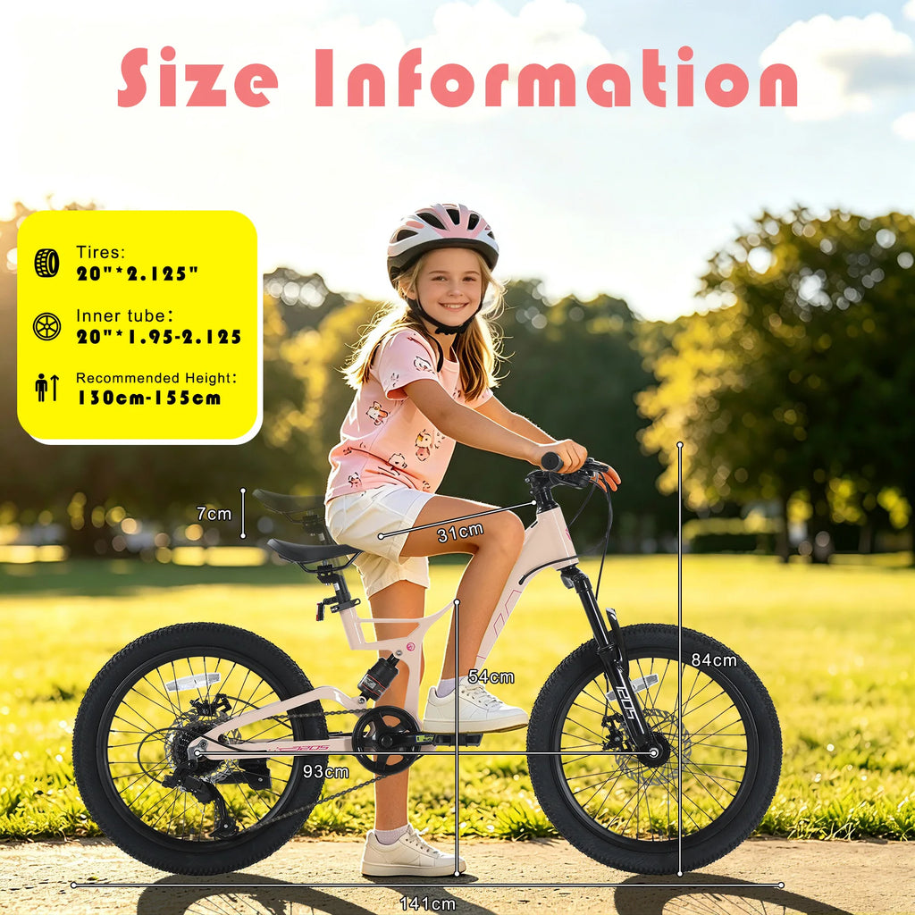 20 Inch City Bike, 7-Speed Commute Bicycle for Teens & Adults