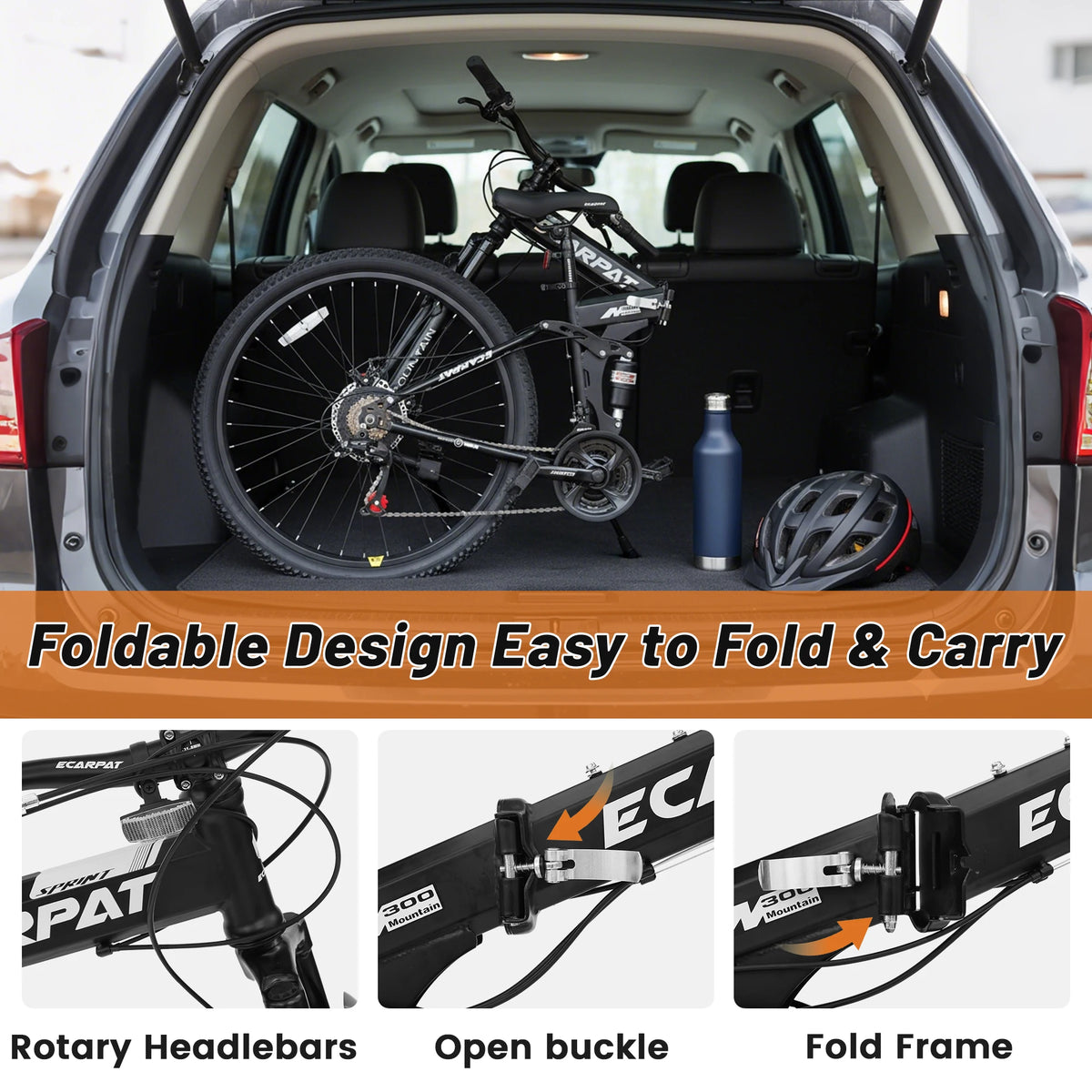26 Inch Folding Mountain Bike,
