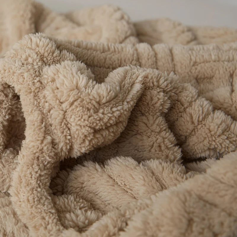 Throw Blanket, Double-Layer Vertical And Horizontal Striped Blanket,