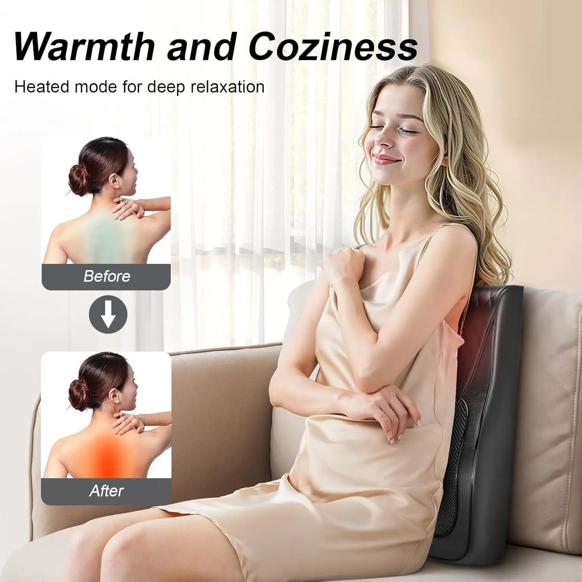 3D Kneading Massage Pillow for Neck and Back, Shoulder with heat