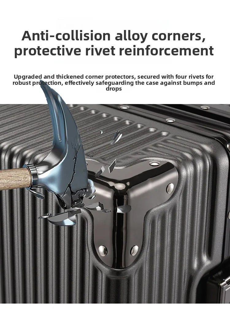 Aluminum frame suitcase