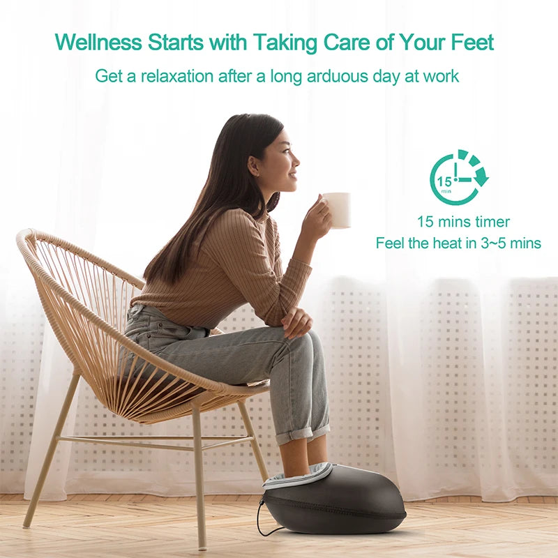 Foot Massager Machine with Heat Roller, Muscle Relaxation, Pain Relief