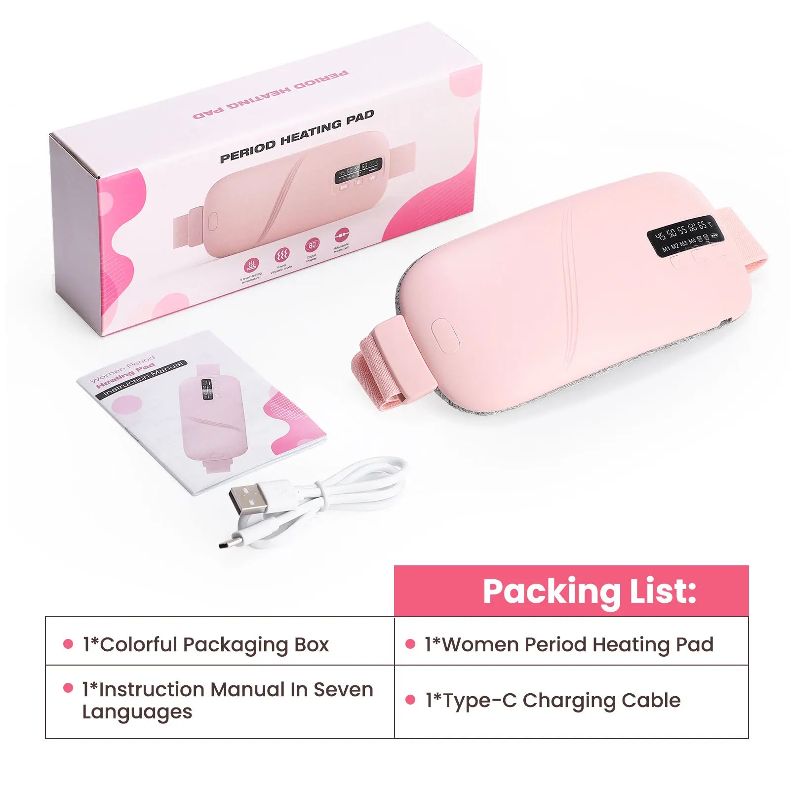 Electric Heating Vibration, Waist Massage Belt Smart