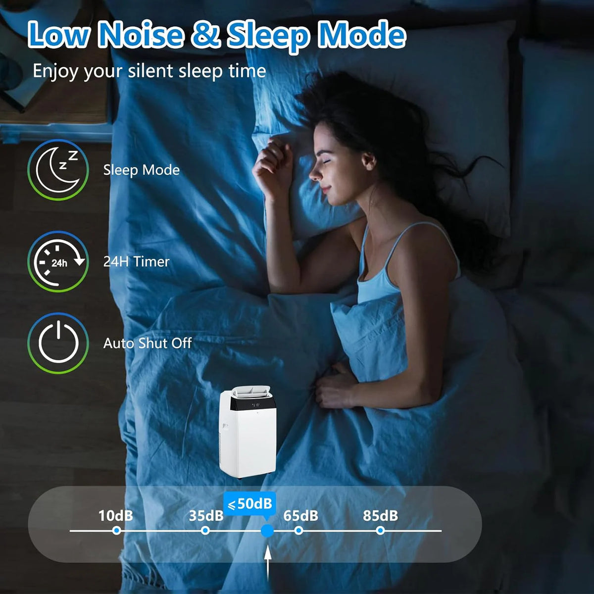 14000 BTU Portable Air Conditioners, 3-In-1 Free Standing Cooling AC Unit With Fan, Dehumidifier, Remote Control, Sleep Mode