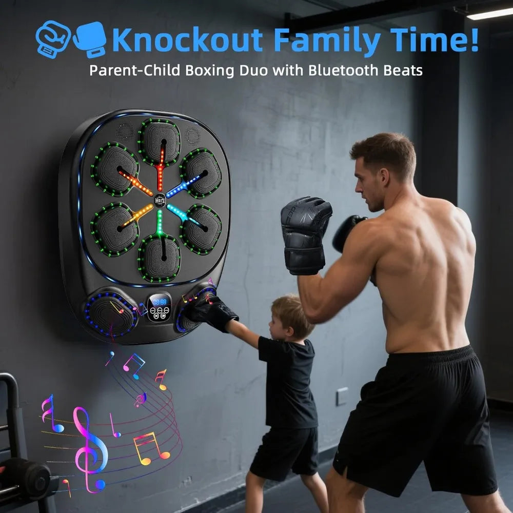 Music Boxing Machine with LED Lights & Bluetooth Speaker