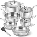 10 Piece Stainless Steel Pots and Pans Set,  Oven Safe to 450°F