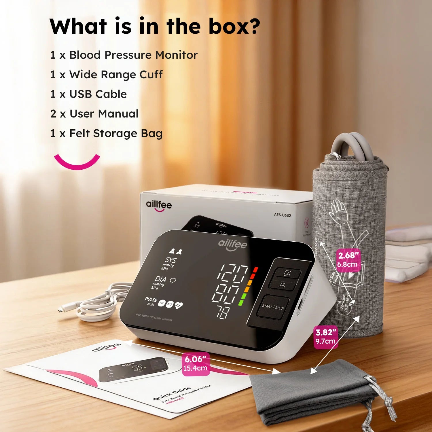 AILIFEE Upper Arm Blood Pressure Monitors for Home Use