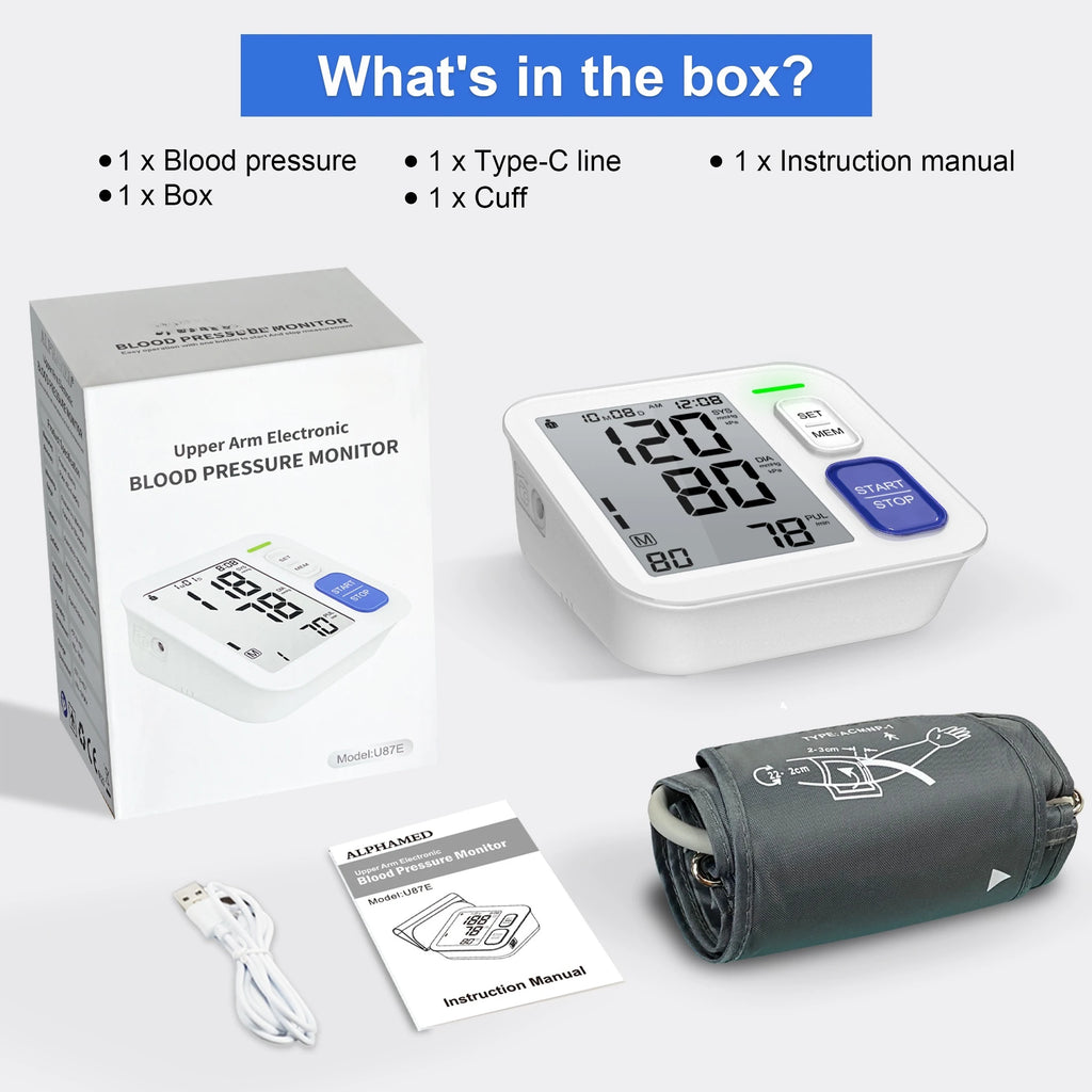 Automatic blood pressure with a Large Cuff for Upper Arms