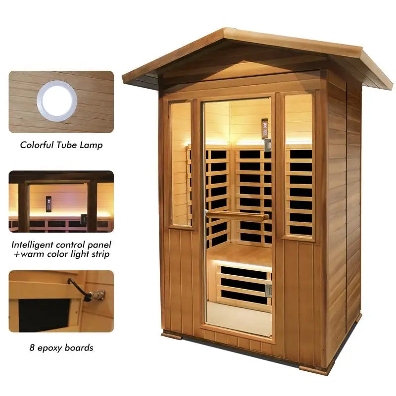 Outdoor Double Cedar Infrared Sauna Room