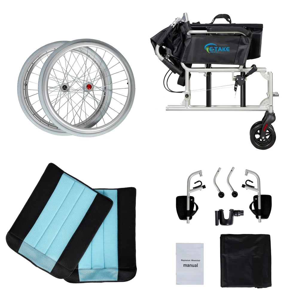 Magnesium Ultra Lightweight Wheelchair,  Self-propelled Wheelchair