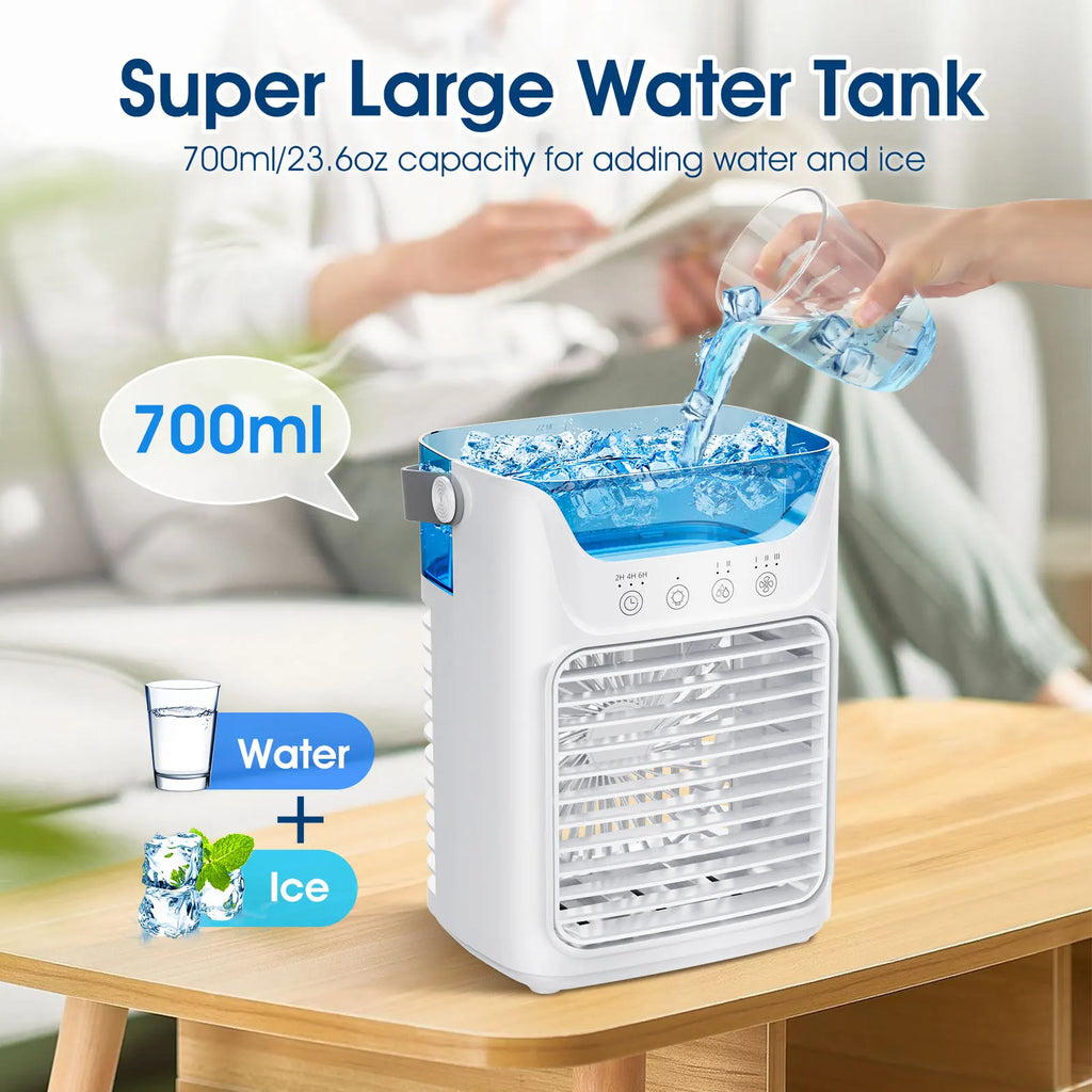 Fan Portable Air Cooler Fan with 700ml Water Tank