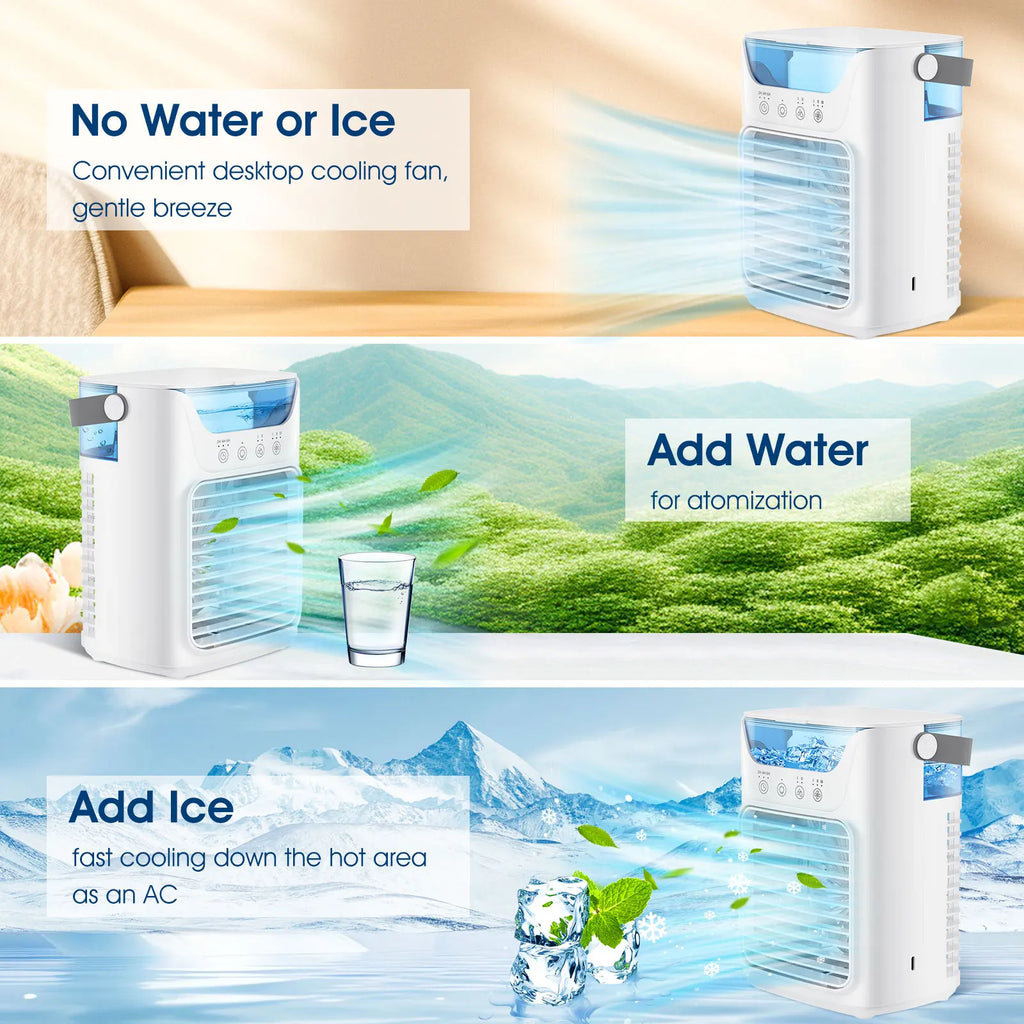 Fan Portable Air Cooler Fan with 700ml Water Tank