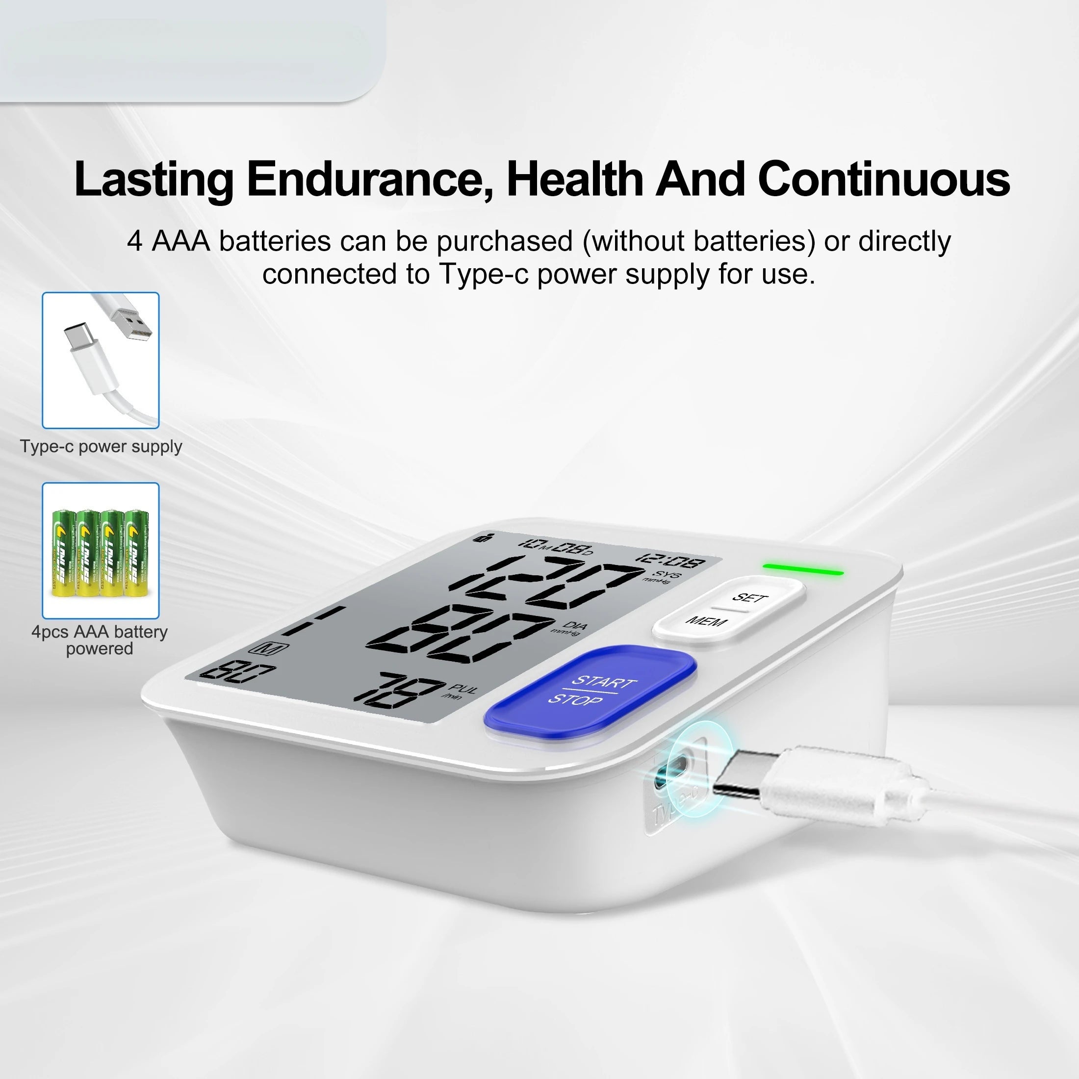 Automatic blood pressure with a Large Cuff for Upper Arms
