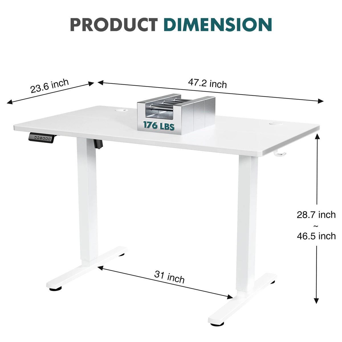 55x24 Inch Electric Office Computer Desk