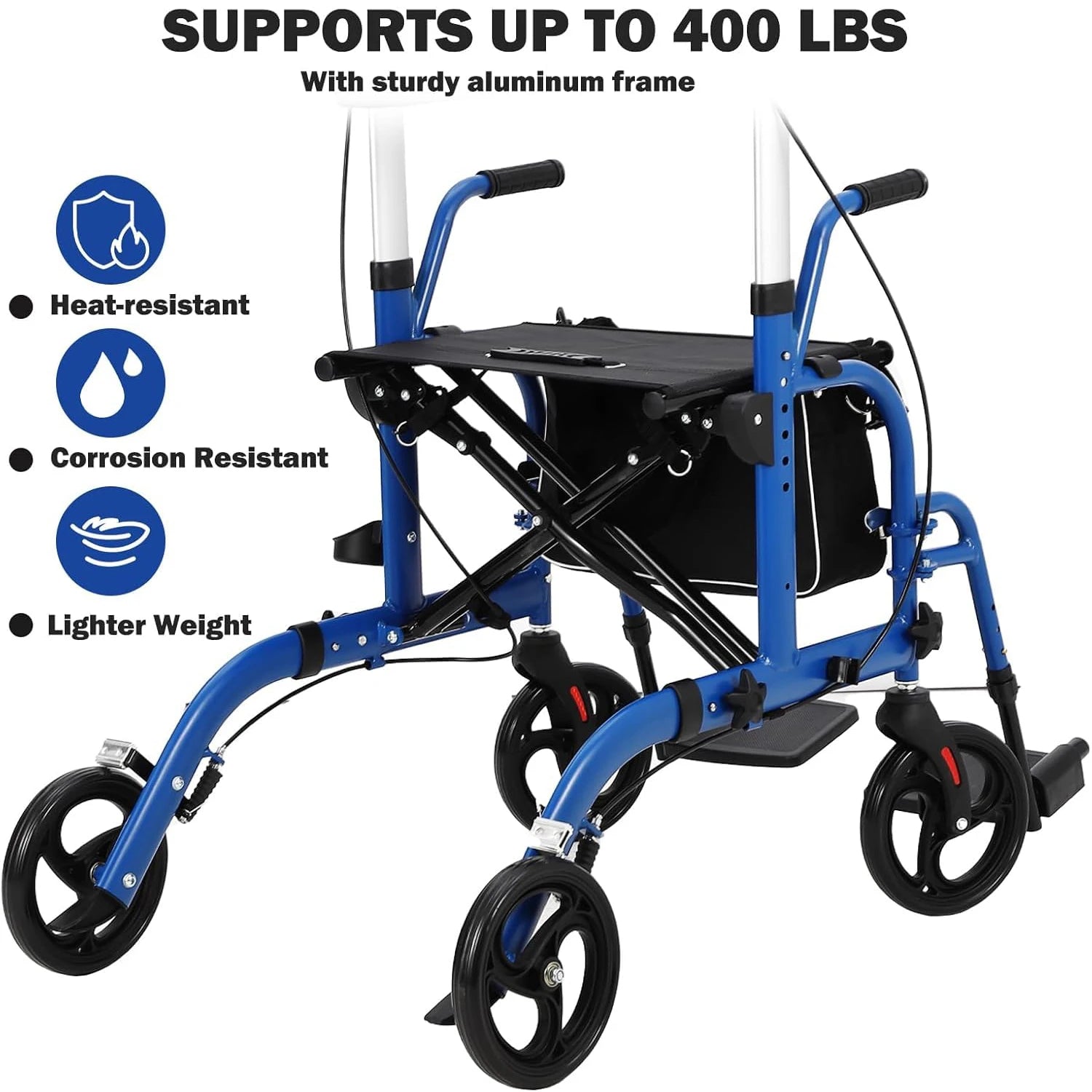 All Terrain Walkers, Foldable Aluminum Walkers Adjustable Height