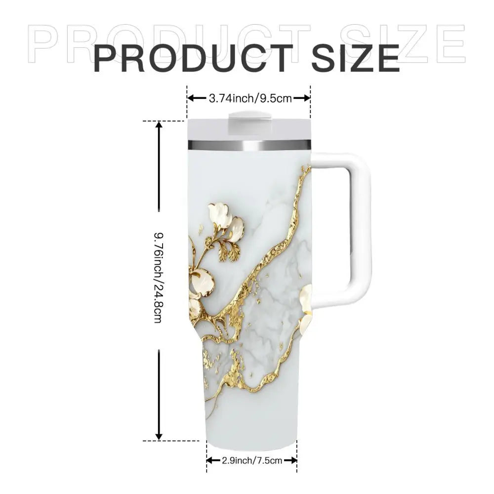 40Oz Insulated Tumbler with Handle And Straw,