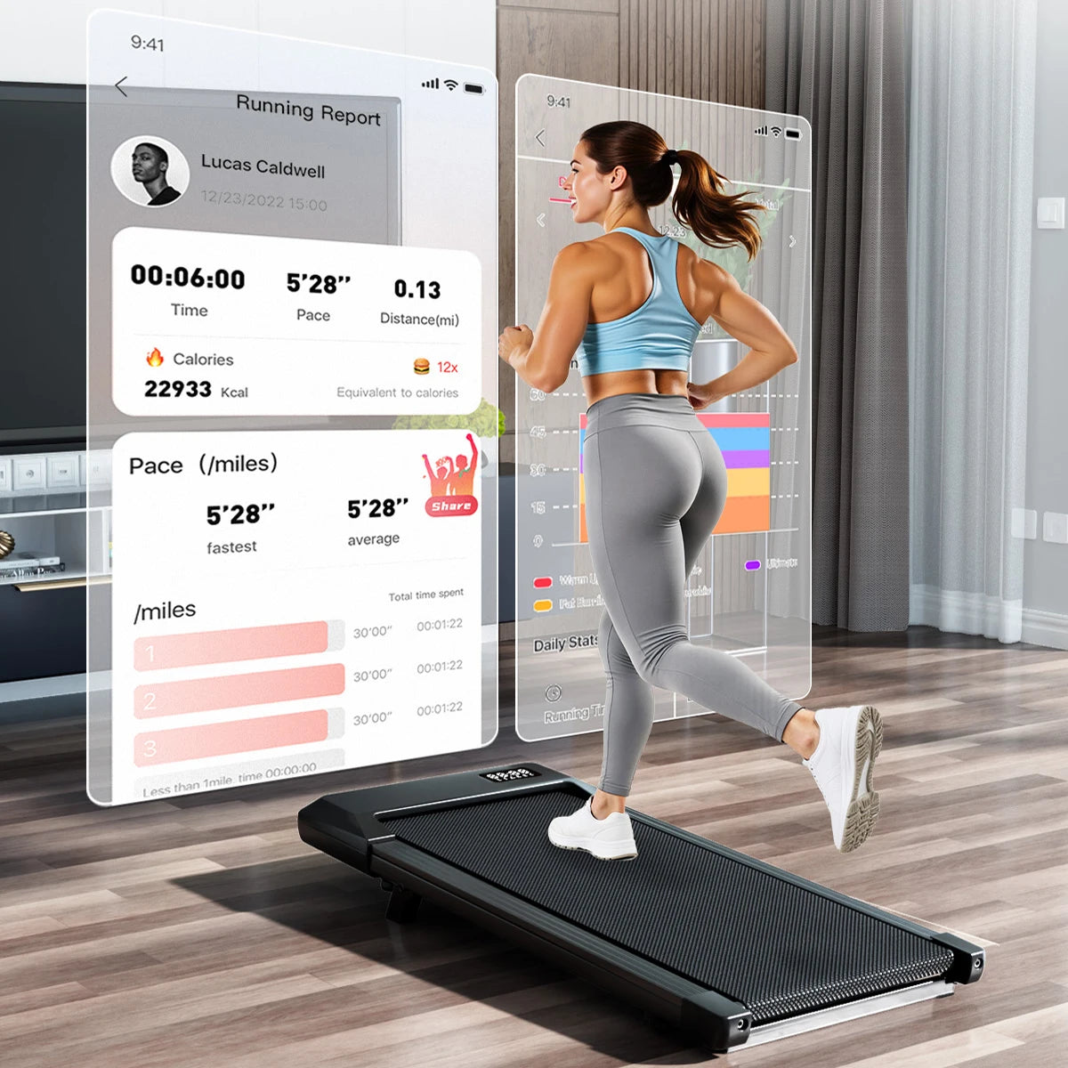 Quiet Walking Pad, Portable, 300LB Exercise Walking Pad