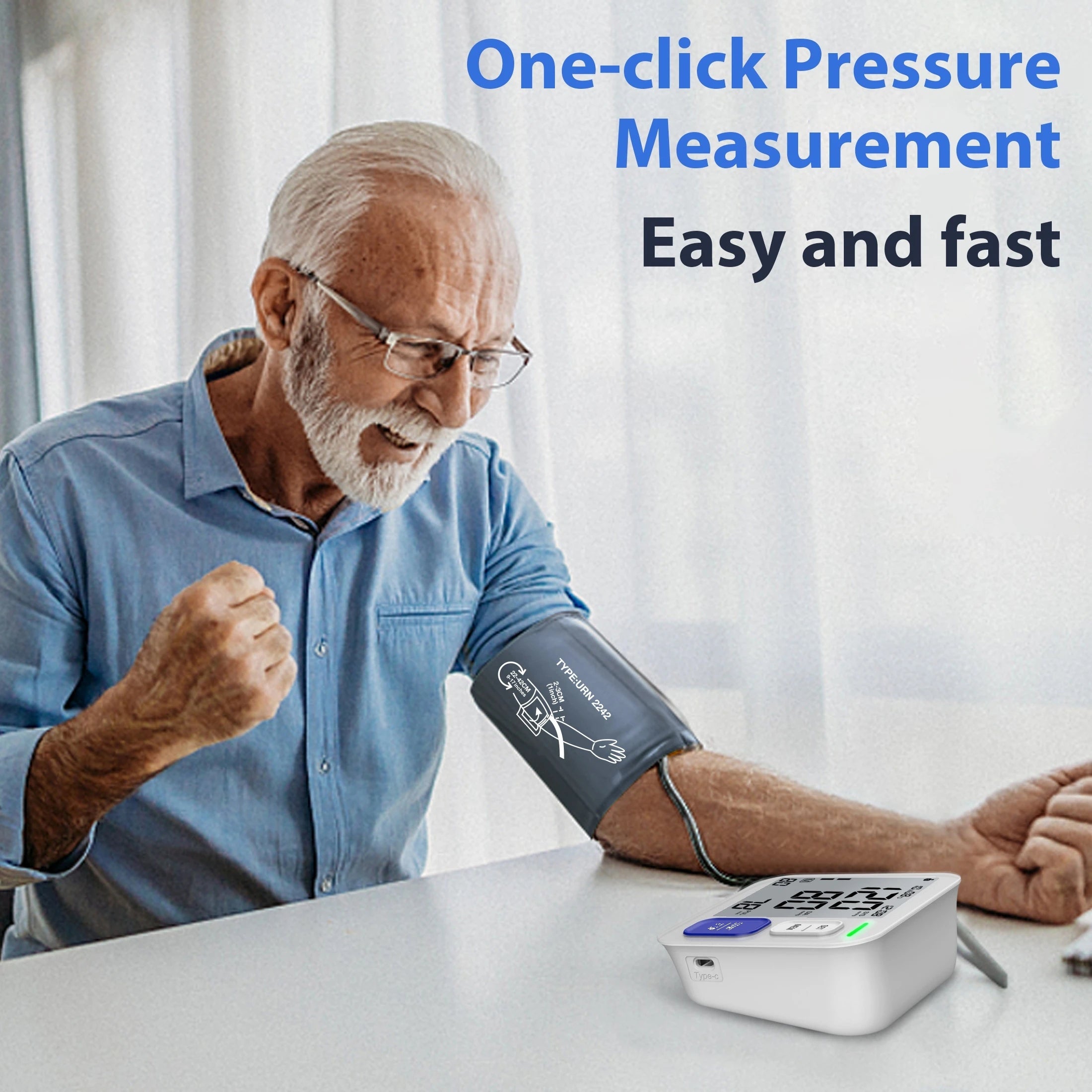 Automatic blood pressure with a Large Cuff for Upper Arms