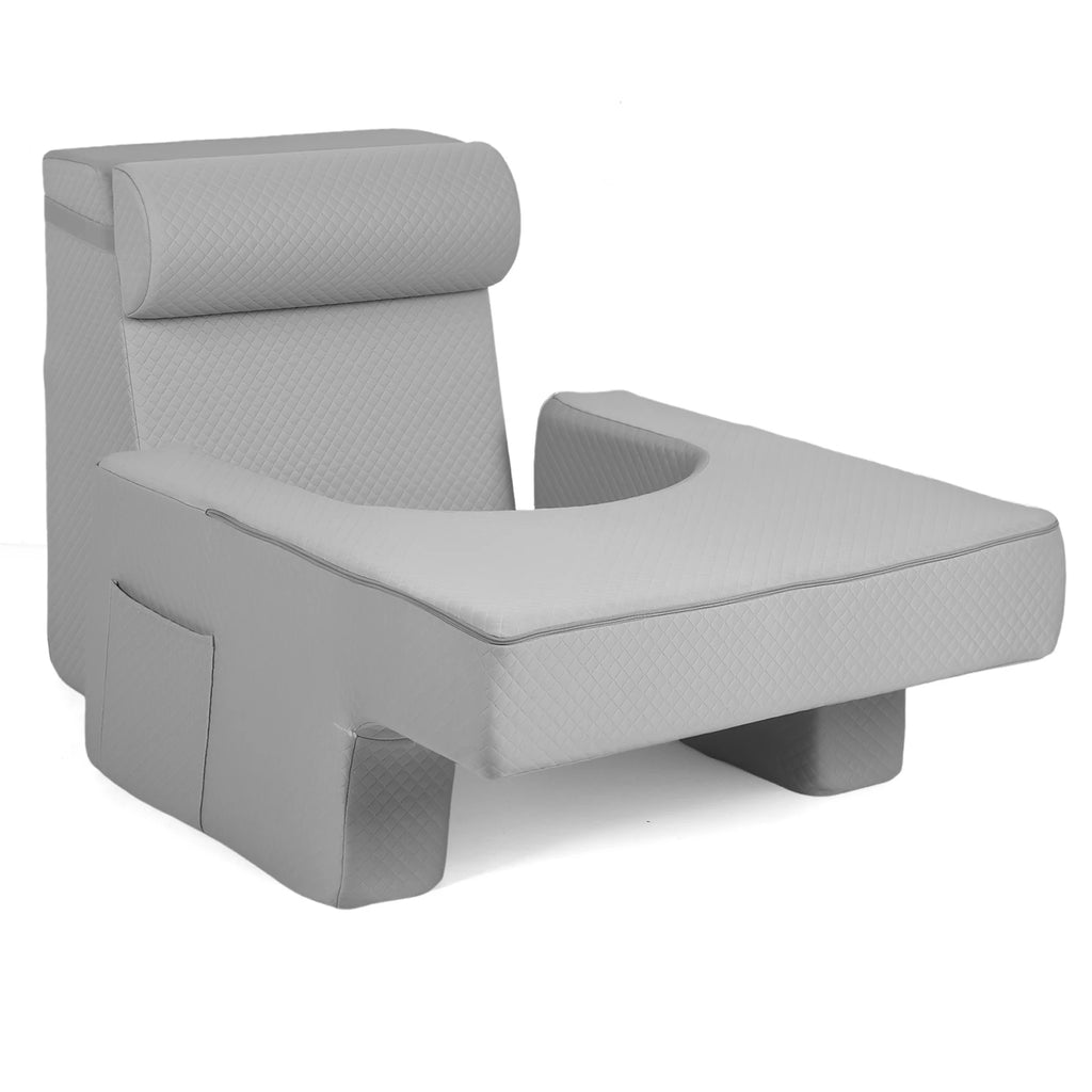 Back Support Pillow for Adults with Arms & Pockets