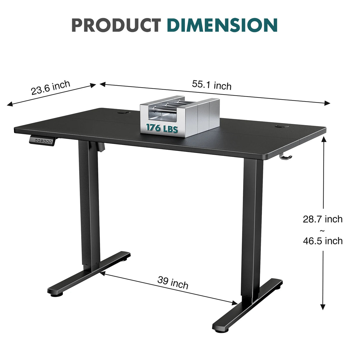 55x24 Inch Electric Office Computer Desk