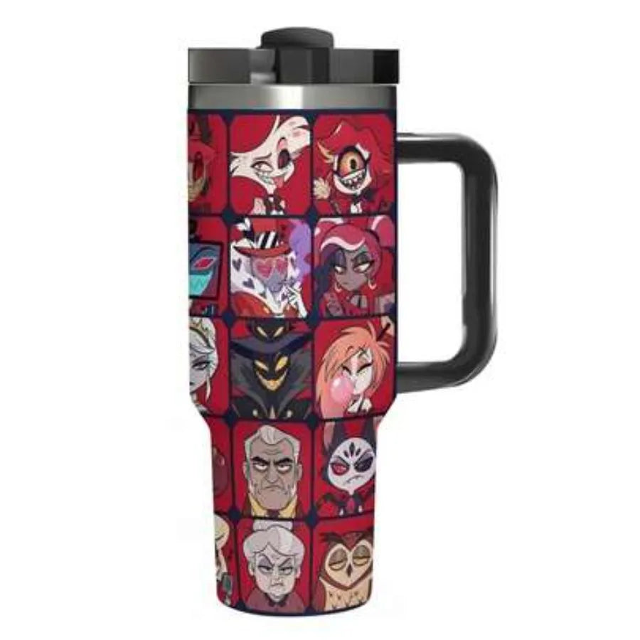 40oz  Hazbin Hotel Insulated Tumbler With Handle And Straw Lid