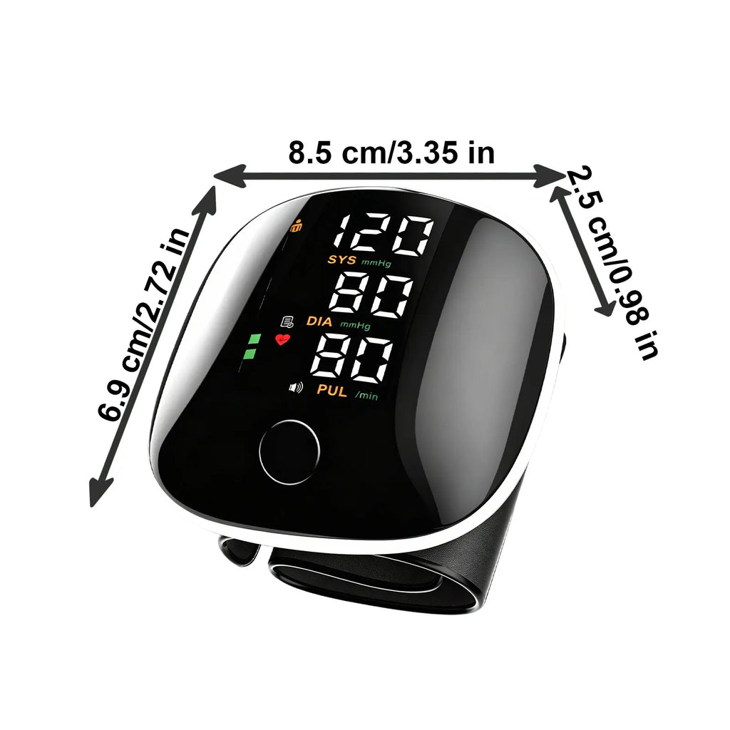Rechargeable Wrist Blood Pressure Monitor for Home Use, Digital BP Machine with LED Backlit Display, Voice Broadcast, 240 Memory Storage, Built-In Heart Rate Detection & Portable Storage Case