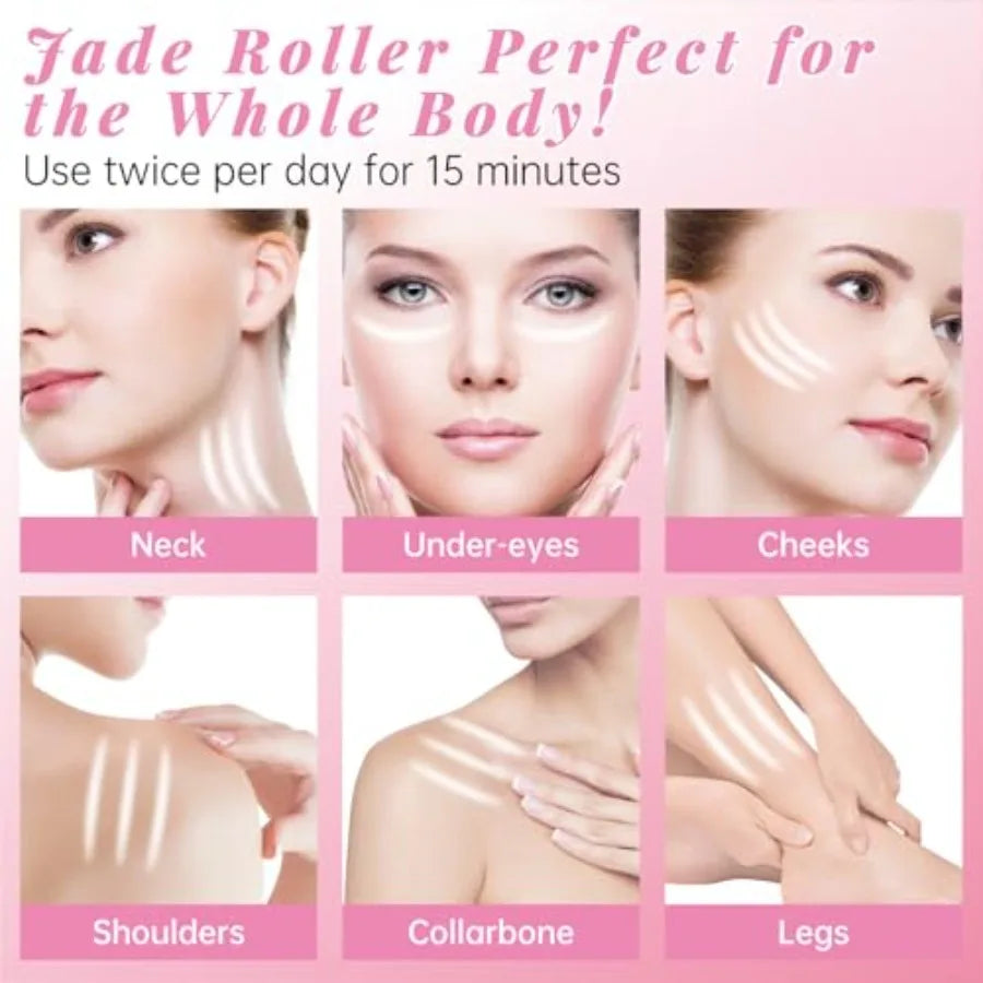 Ice Face Facial Jade Roller and Ice Face Mask Cold Cooling Gel Mask Gift Set for Women Aging Wrinkles Lifting Firming Puffy Eye