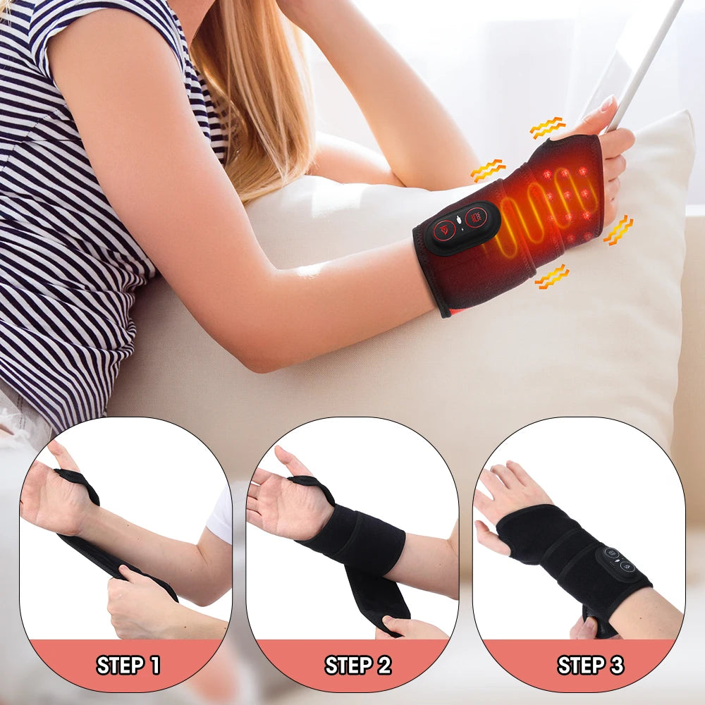 Red Light Vibration Heating Wrap Versatile Heating Pad Wrap for Knee, Elbow, Wrist, Ankle, Body