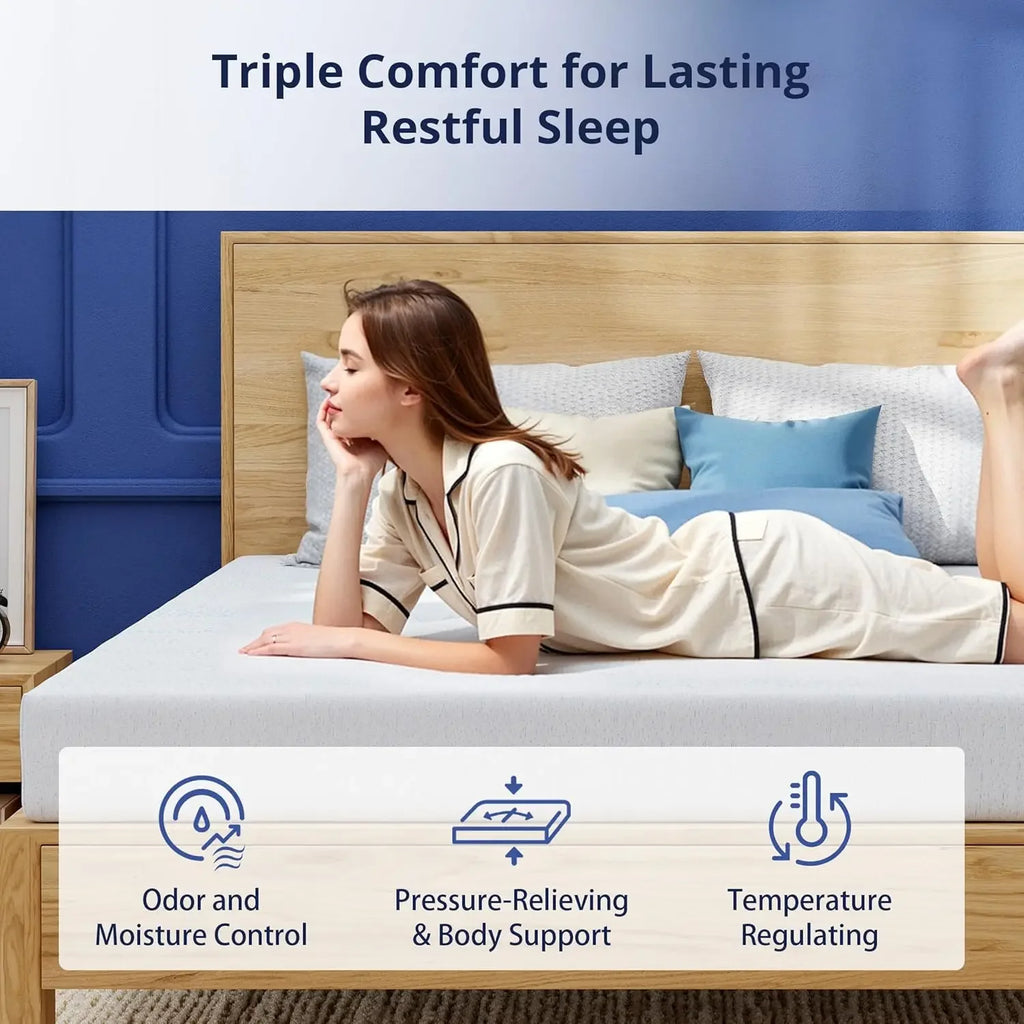 Twin Mattress  Gel Memory Foam, Temperature-Regulating,