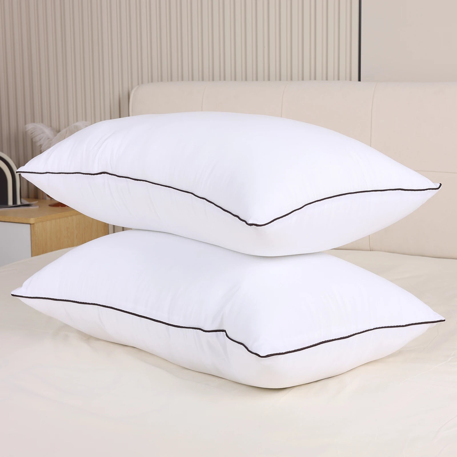 2pcs Hotel Quality Fluffy Pillow, Neck Support Sleep Pillow