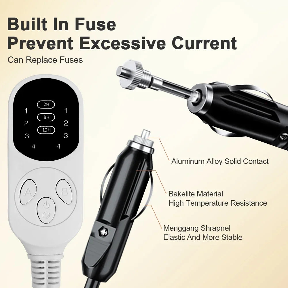 12V Car Electric Heating Blanket Plush