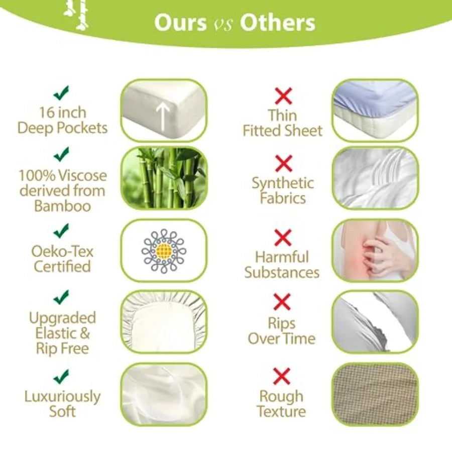 Luxury Sheet Set, Soft Viscose Bamboo Cooling Sheets