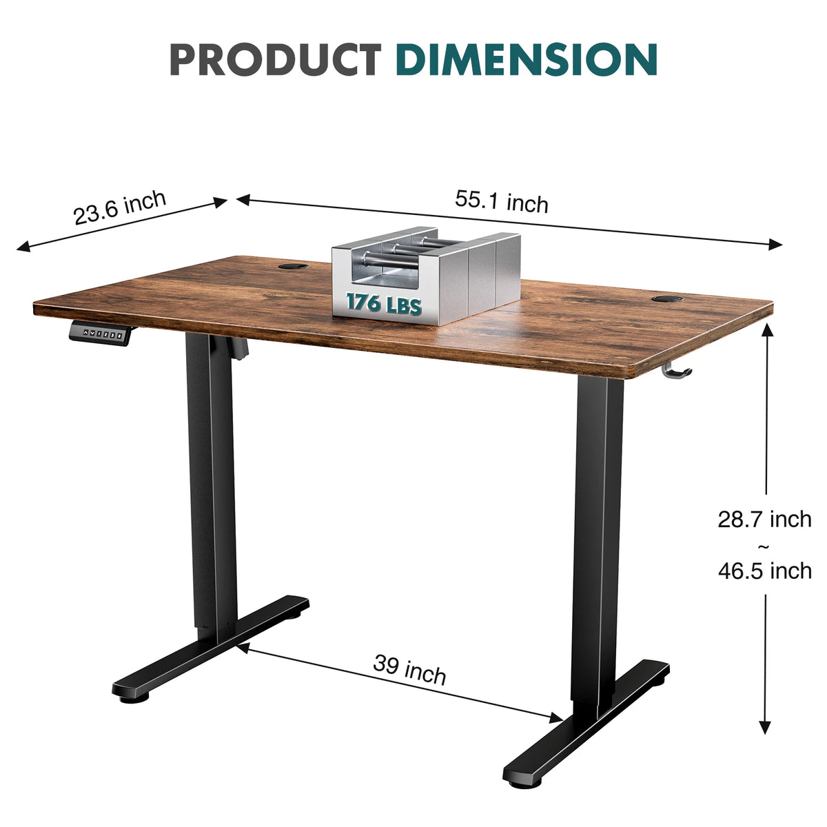 55x24 Inch Electric Office Computer Desk