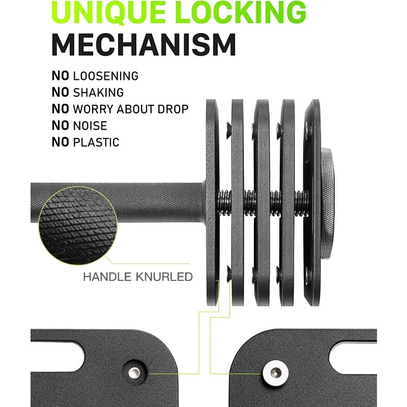 Adjustable Dumbbell Set, 50/80lb, 5lb Increments,