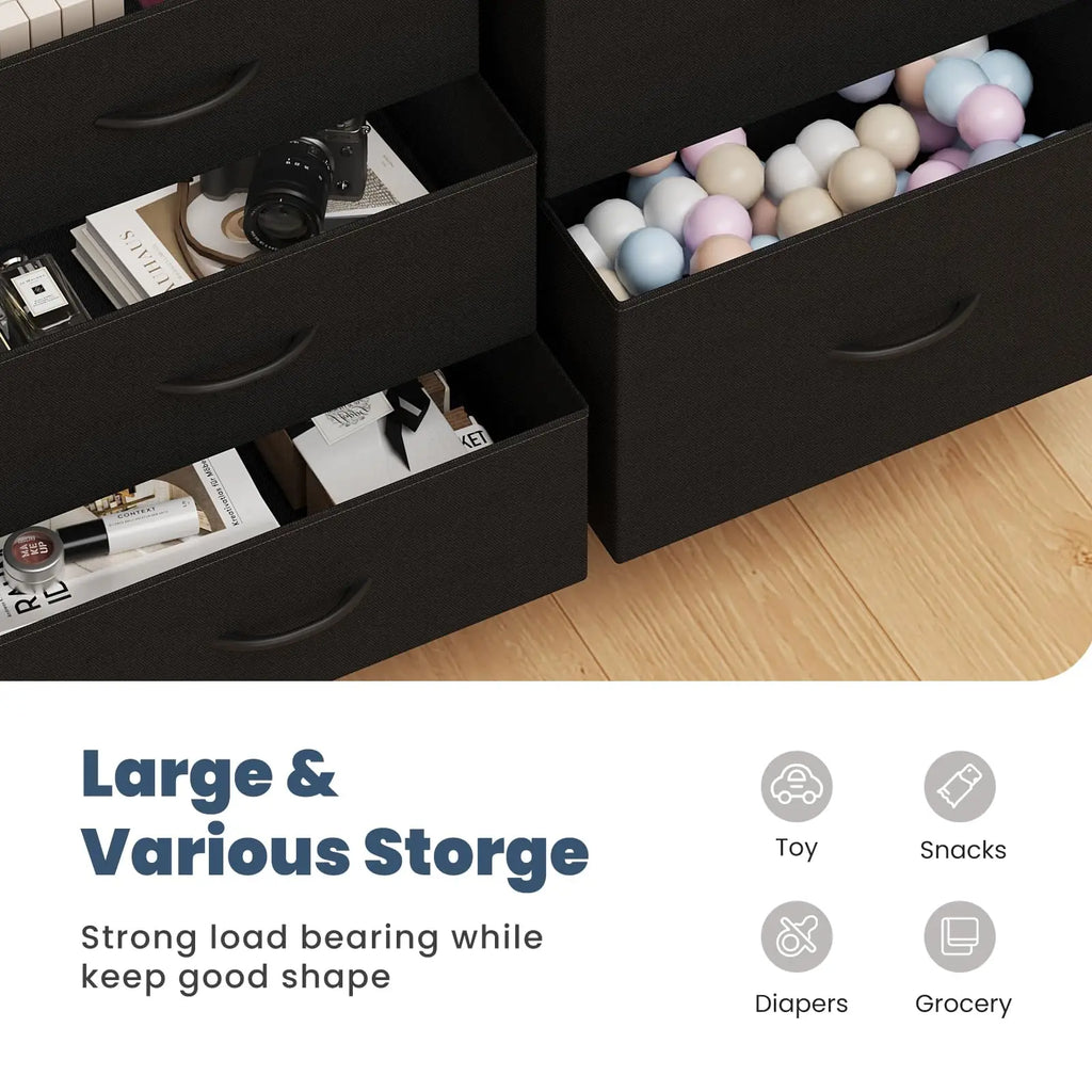 MCQ Cabinet With 5 Fabric Drawers Metal Frame