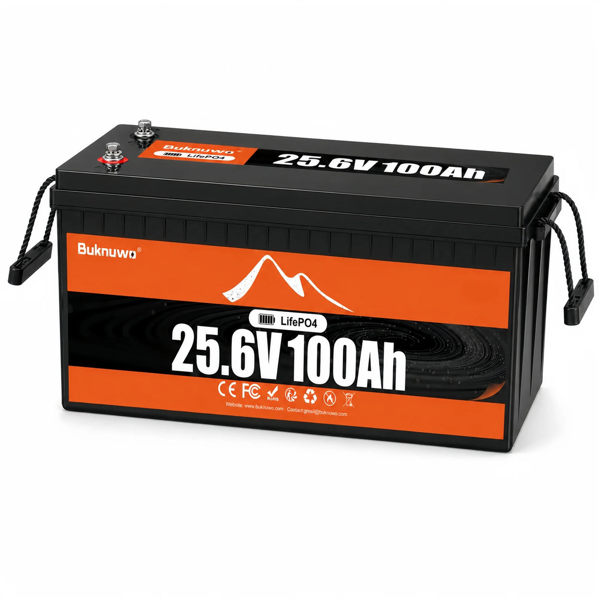 Buknuwo 24V 100Ah Bluetooth And Non-Bluetooth LiFePO4 Lithium Battery,