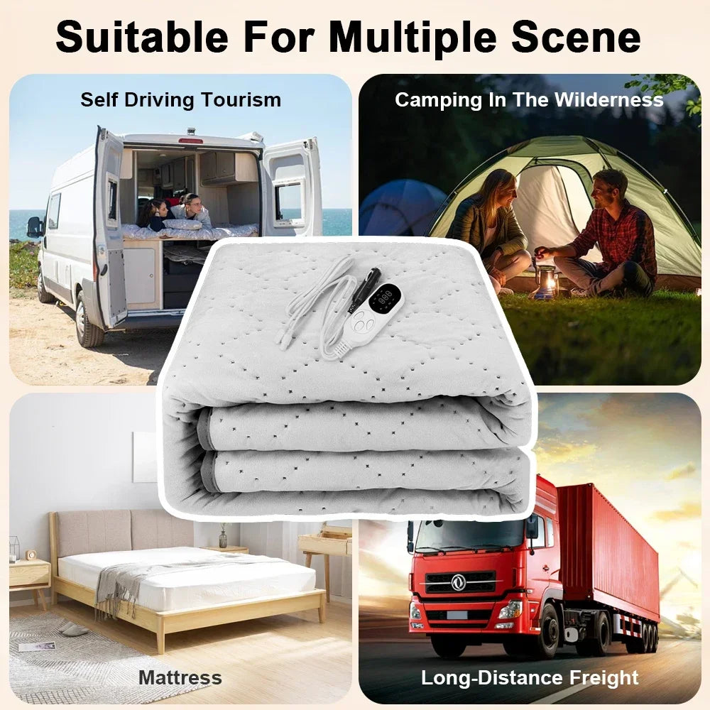 12V Car Electric Heating Blanket Plush