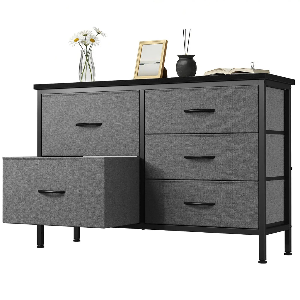 MCQ Cabinet With 5 Fabric Drawers Metal Frame