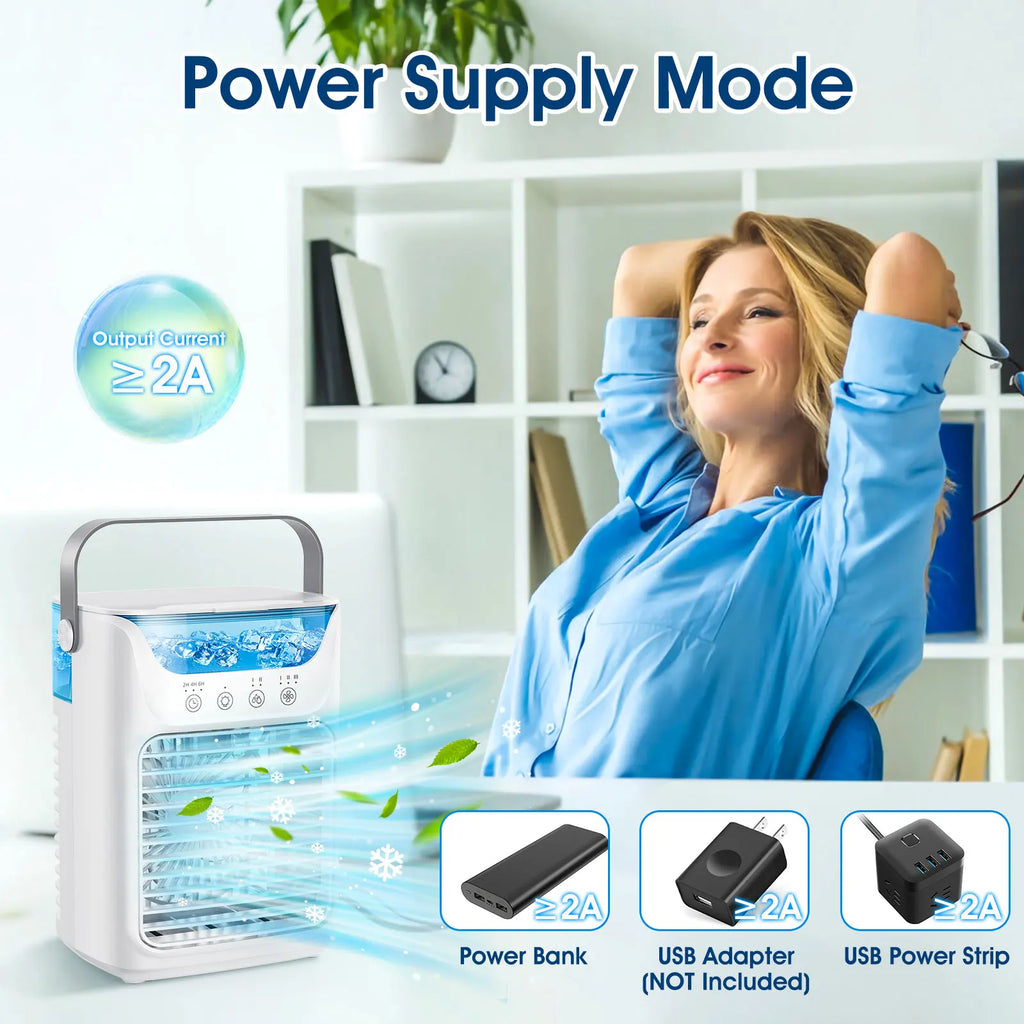 Fan Portable Air Cooler Fan with 700ml Water Tank